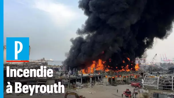 Violent incendie au port de Beyrouth, un mois après la terrible explosion