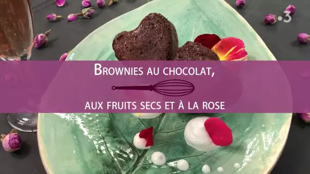 RECETTE : BROWNIES CHOCOLAT NOISETTE ET A LA ROSE