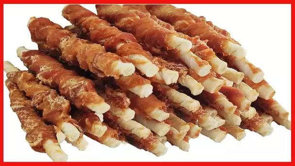 MON2SUN Dog Rawhide Twist Chicken Hide Sticks 5 Inch for Puppy and Small Dogs (5 inch (40Count))