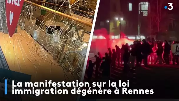 La manifestation sur la loi immigration dégénère à Rennes
