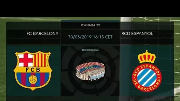 Calentamiento FC Barcelona vs RCD Espanyol