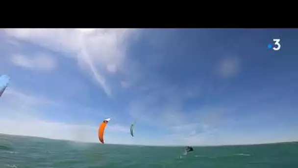Hérault : les filles se préparent pour l'épreuve de Kitefoil des JO 2024 à la Grande-Motte