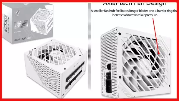 ASUS ROG Strix 850W White Edition PSU, Power Supply (ROG heatsinks, Axial-tech Fan Design, Dual Ball