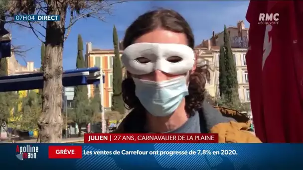 Carnaval de Marseille: l’un des participants exprime son ras-le-bol des restrictions