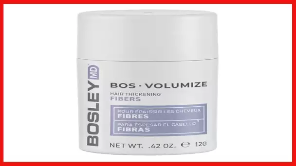 BosleyMD BosVolumize Hair Thickening Fibers, Hair Building Formula with Natural Keratin for Thinning
