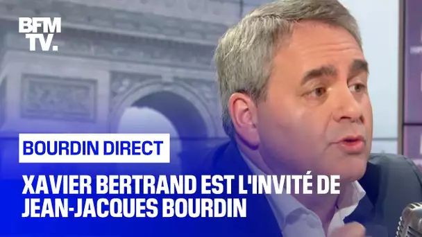 Xavier Bertrand face à Jean-Jacques Bourdin en direct