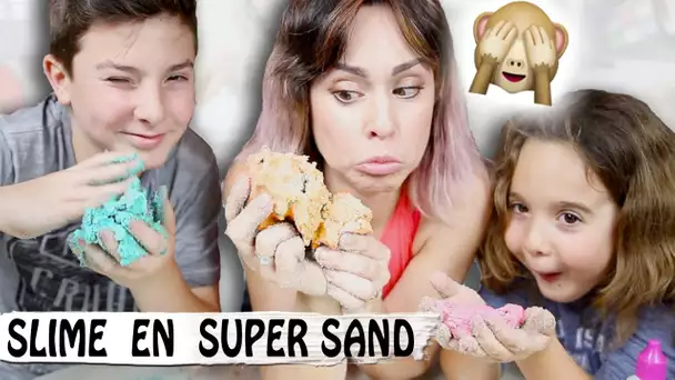 CRASH TEST : Transformer du SLIME en SUPER SAND 🙈  (Kinetic Sand)