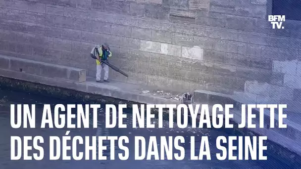 Un agent d'entretien de la ville de Paris filmé en train de jeter des déchets dans la Seine