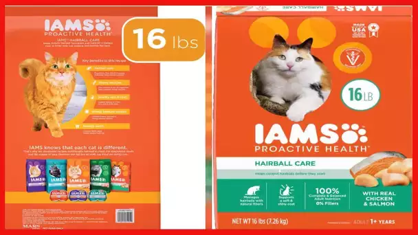 Iams Proactive Health Adult Dry Cat Food, Hairball Care Formula