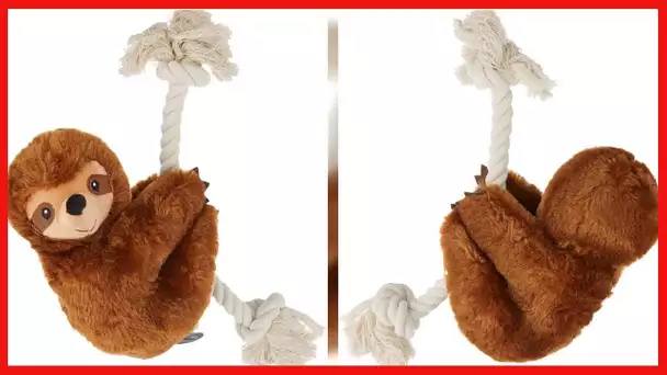 Fringe Studio Dog Toy, Brown Sloth On A Rope-Plush Pet Toy (289373)