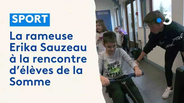 La championne paralympique Erika Sauzeau auprès de jeunes athlètes picards