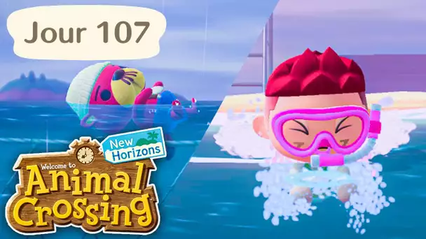 Jour 107 | La PLONGÉE et la NAGE ! | Animal Crossing : New Horizons