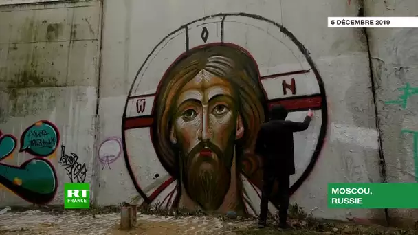 Street art orthodoxe : des artistes décorent des murs des villes russes avec des icônes