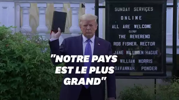 L'apparition de Trump et sa Bible devant une église passent mal