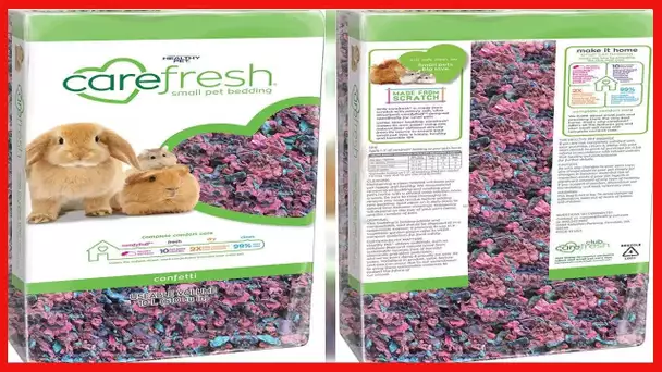 carefresh Dust-Free Confetti Natural Paper Small Pet Bedding with Odor Control, 10L