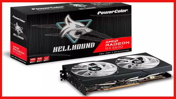 PowerColor Hellhound AMD Radeon RX 6600 Graphics Card with 8GB GDDR6 Memory
