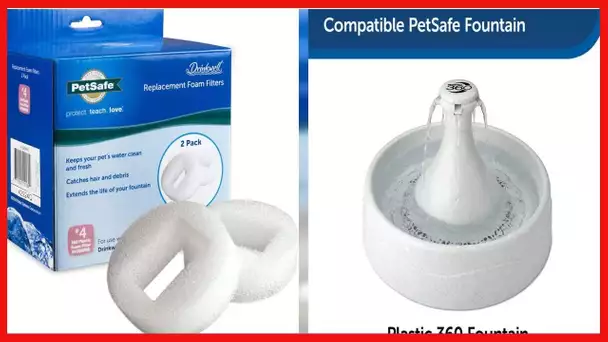 PetSafe Drinkwell Replacement Foam Filters for 360 Plastic Multiple Pet Fountain