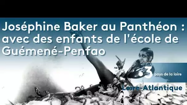 Joséphine Baker au Panthéon : avec des enfants de l'école de Guémené-Penfao ( Loire-Atlantique)