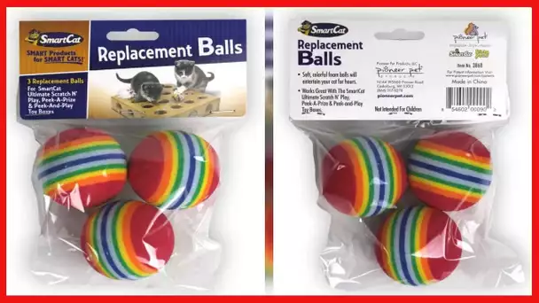 Pioneer Pet Toy Box Balls for Cat Colors may vary, 3 Count