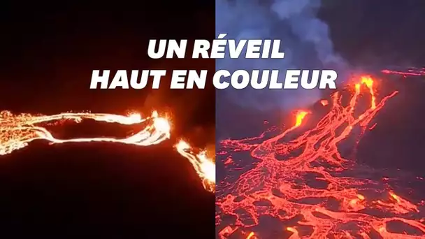 L'éruption d'un volcan près de Reykjavik illumine le ciel en Islande