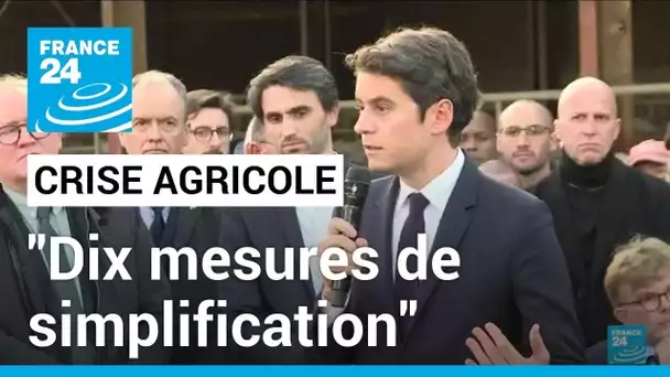 Crise agricole : Gabriel Attal annonce "dix mesures de simplification immédiates" • FRANCE 24