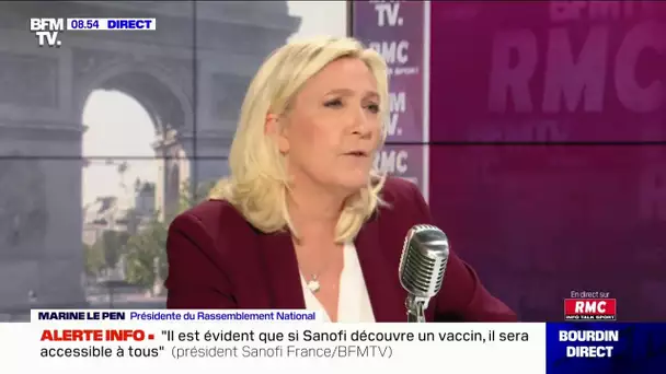 "Il faut prolonger le chômage partiel" clame Marine Le Pen
