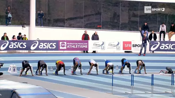 Meeting de Nantes 2018 : Finale 60 m haies M (Aurel Manga en 7&#039;&#039;72)