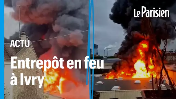 Un entrepôt de 4000m2 détruit par les flammes à Ivry-sur-Seine