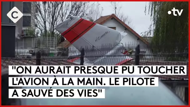 Villejuif : un petit avion atterrit en urgence en pleine ville - La Story - C à Vous - 05/12/2023