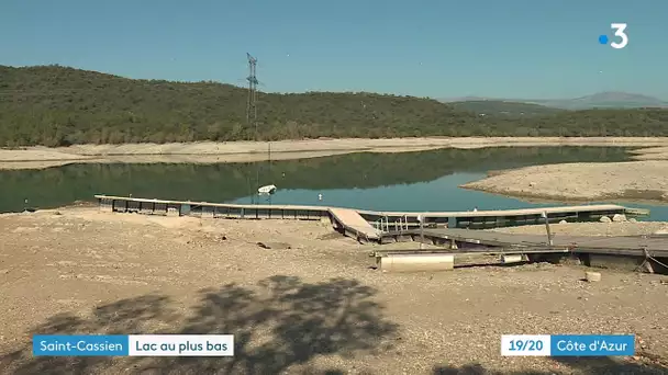 Sécheresse : le manque d'eau du lac de Saint-Cassien inquiète le maire et les habitants