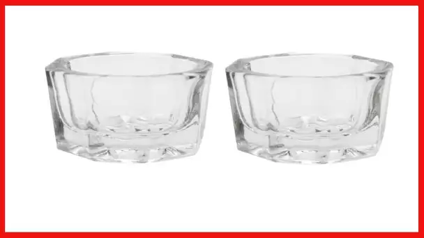 Karlash 2 Nail Art Acrylic Liquid Powder Dappen Dish Nail Crystal Bowl Glass (Dappen Dish)