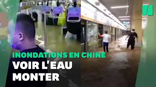 En Chine, des passagers bloqués dans un métro rempli d'eau à cause des inondations