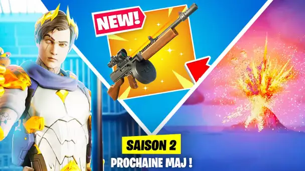 PREMIERE MAJ SAISON 2 : RETOUR DE MIDAS, DRUM GUN, ERUPTION VOLCAN THE FLOOR IS LAVA (FORTNITE NEWS)