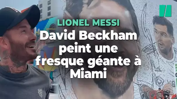 David Beckham prépare l’arrivée de Lionel Messi à Miami en peignant une fresque géante du joueur
