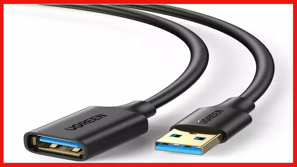 UGREEN USB Extender, USB 3.0 Extension Cable Male to Female USB Cable High-Speed Data Transfer