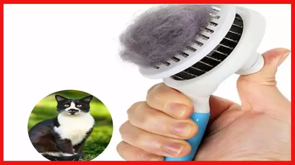 Cat Brush, Self Cleaning Slicker Brushes for Shedding and Grooming Removes Loose Undercoat, Mats