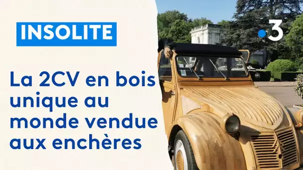 Une 2CV en bois unique au monde vendue aux enchères