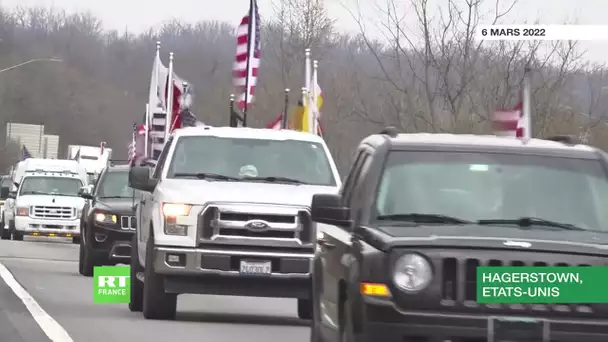 Un convoi de camions fait le tour de Washington DC pour protester contre les restrictions sanitaires