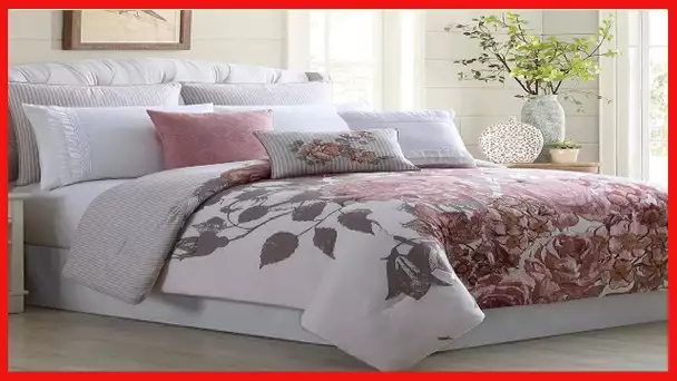 Amrapur Overseas Rose Farmhouse 8-Piece Embellished Comforter Set Queen