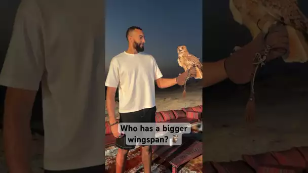 Wingspan challenge in the desert! 🦉 #NBAinAbuDhabi | #Shorts