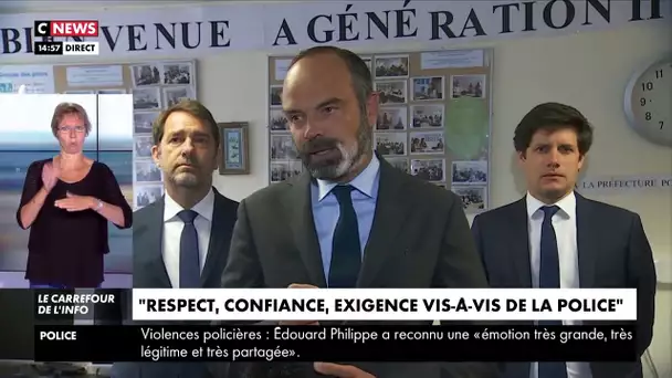 Edouard Philippe et Christophe Castaner à la rencontre des policiers