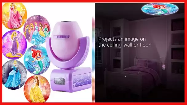 Projectables Disney Princess 6-Image LED Night Light Projector, Dusk-to-Dawn Sensor on Ceiling