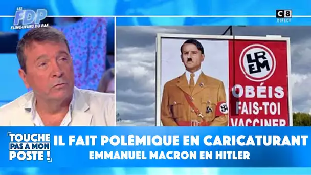 Il fait polémique en caricaturant Emmanuel Macron en Hitler