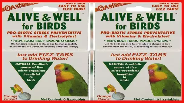 OASIS #80070 Alive and Well, Stress Preventative & Pro-Biotic Tablets for Birds