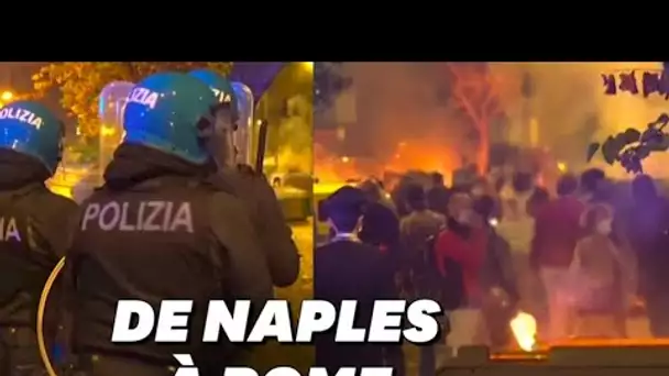 Affrontements à Rome entre manifestants d'extrême droite anti-couvre-feu et police