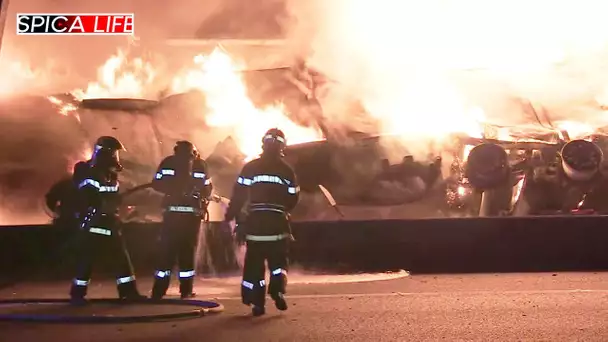 Incendie sur l'autoroute : le cauchemar commence