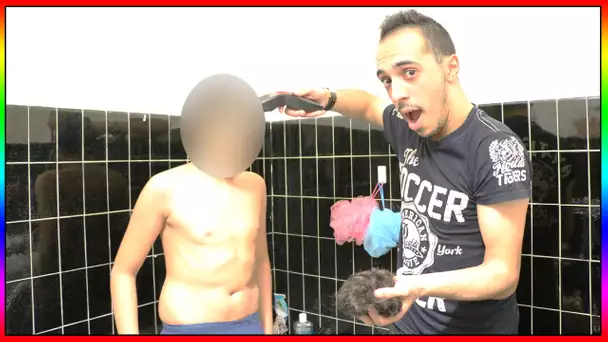 EN DIRECT DE LA SALLE DE BAIN JE RASE LES CHEVEUX DE MOMO !!