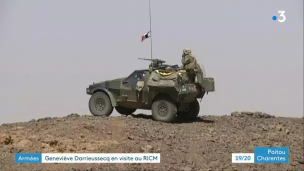 Poitiers : visite de la ministre Geneviève Darrieussecq au RICM avant opération Barkhane