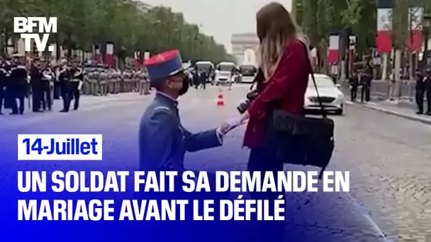 14-Juillet: un soldat fait sa demande en mariage avant le défilé sur les Champs-Élysées