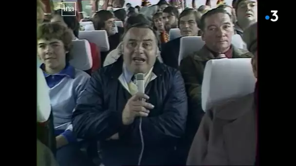 40 bus remplis de supporters du RC Lens sur les routes, direction Gand en 1983